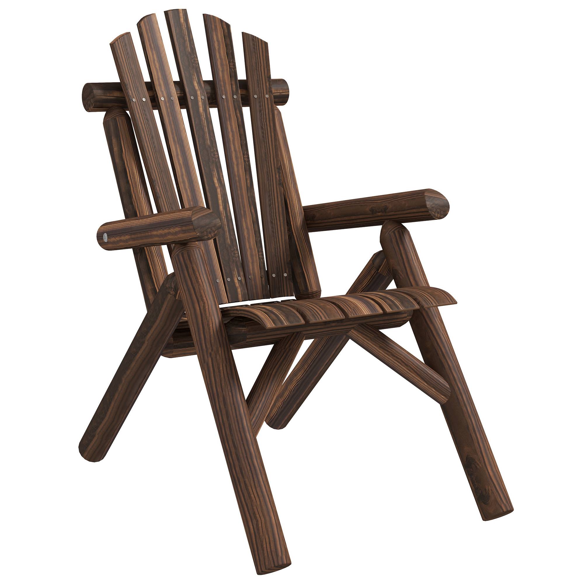 ComfortXL - Fauteuil Adirondack bois sapin jardin terrasse dossier ergonomique brun foncé 83x68cm - ComfortXL Outdoor Living - Image 2