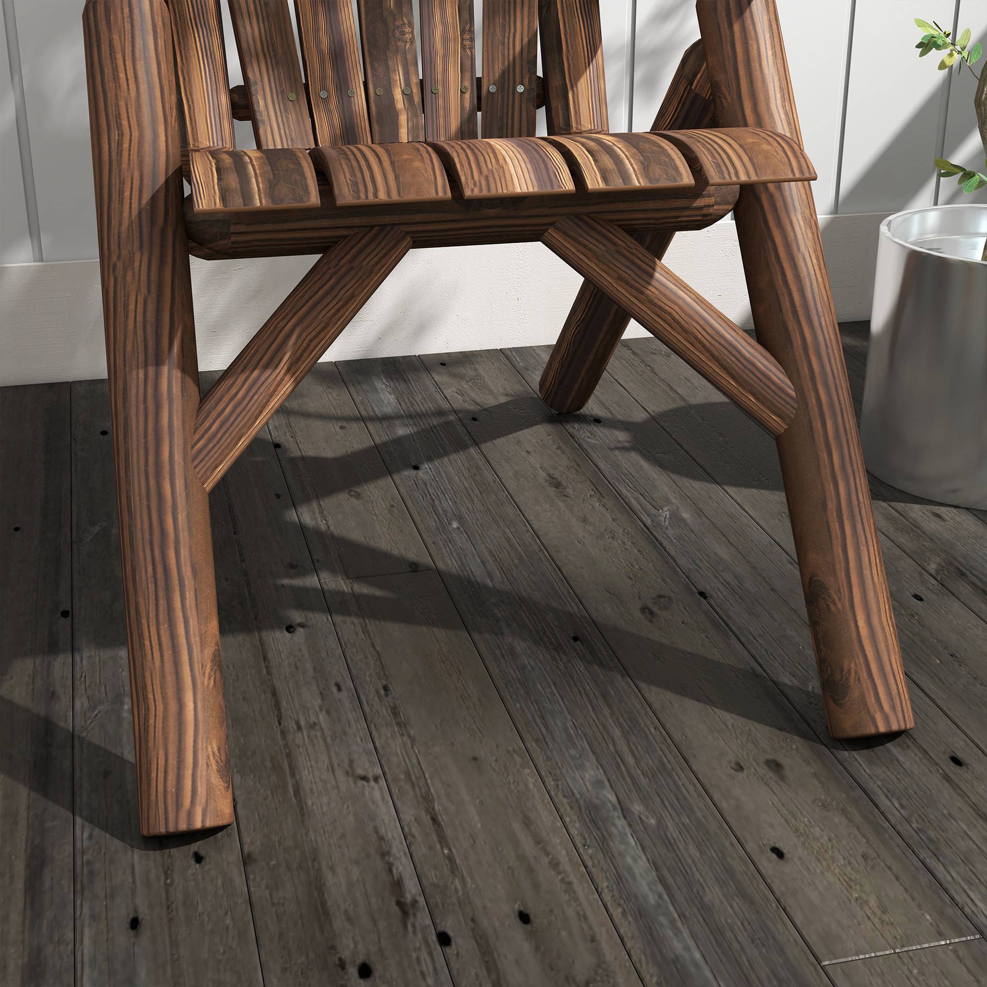 ComfortXL - Fauteuil Adirondack bois sapin jardin terrasse dossier ergonomique brun foncé 83x68cm - ComfortXL Outdoor Living - Image 8