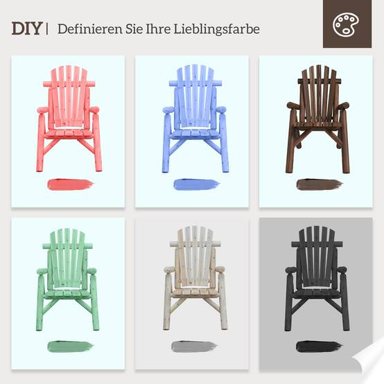 ComfortXL - Fauteuil Adirondack bois sapin jardin terrasse dossier ergonomique brun foncé 83x68cm - ComfortXL Outdoor Living - Image 6