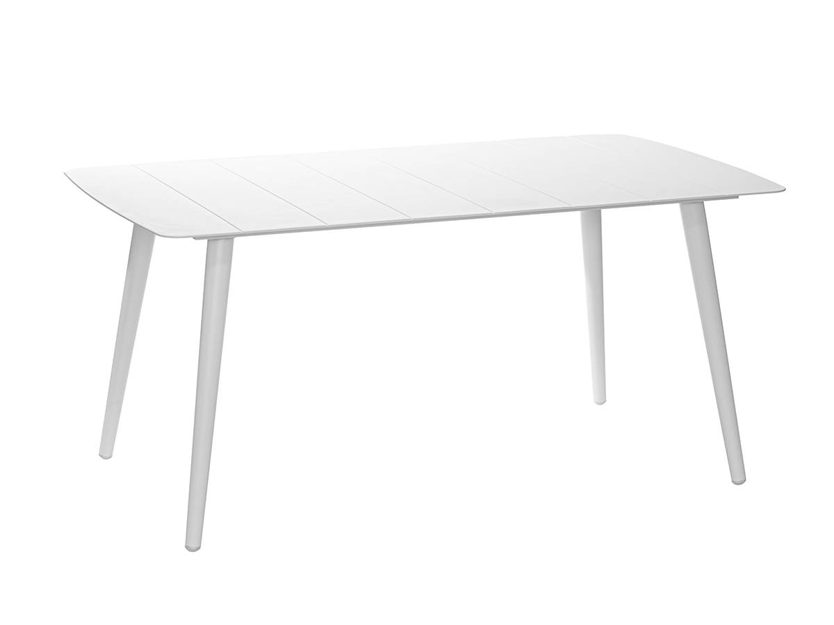 Table de jardin rectangulaire en aluminium blanc Corfou avec 4 chaises Corfou - 4 places - Jardiline - Image 5