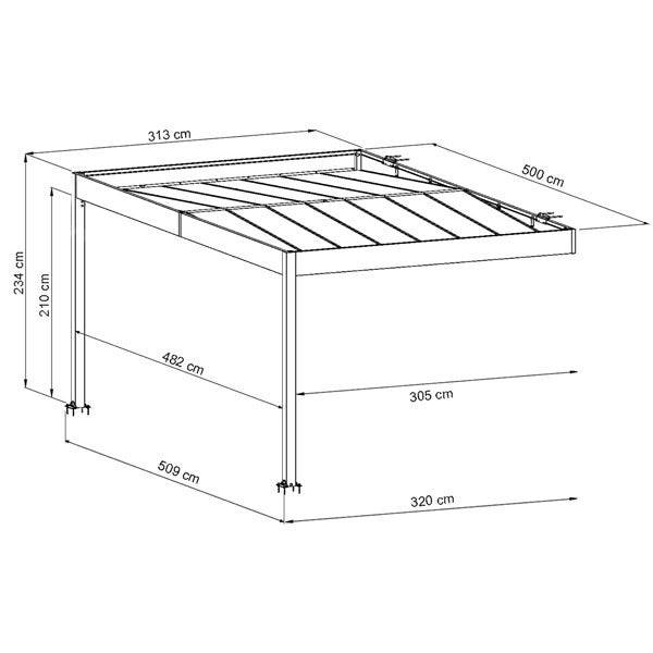 Trigano Jardin - Carport adossé aluminium Trigano - LIBECCIO WALL - 16 m² - Image 5