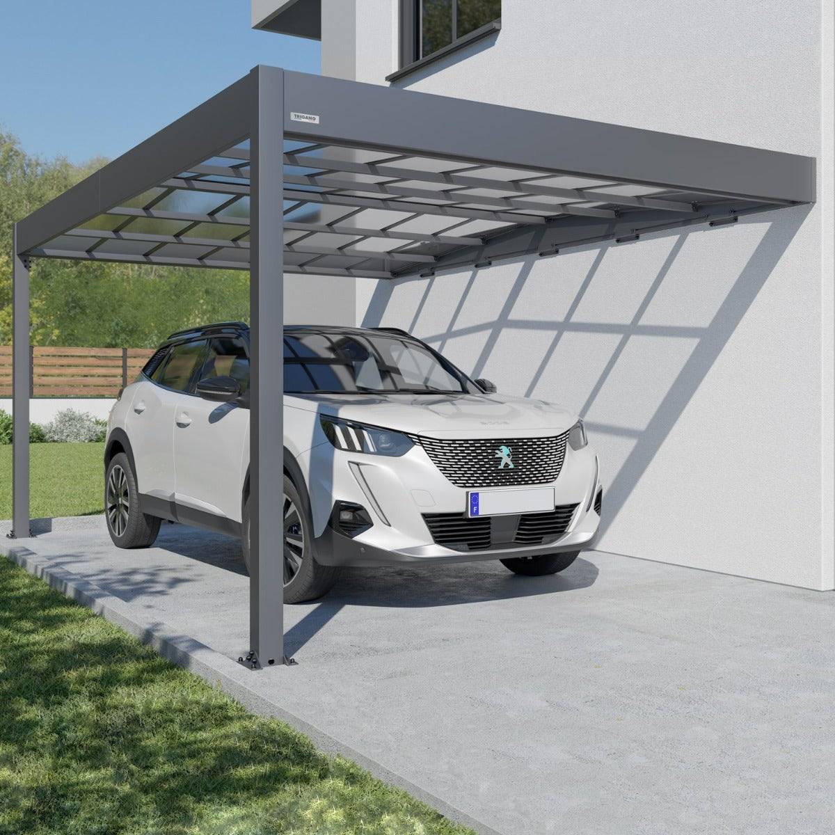 Trigano Jardin - Carport adossé aluminium Trigano - LIBECCIO WALL - 16 m² - Image 1