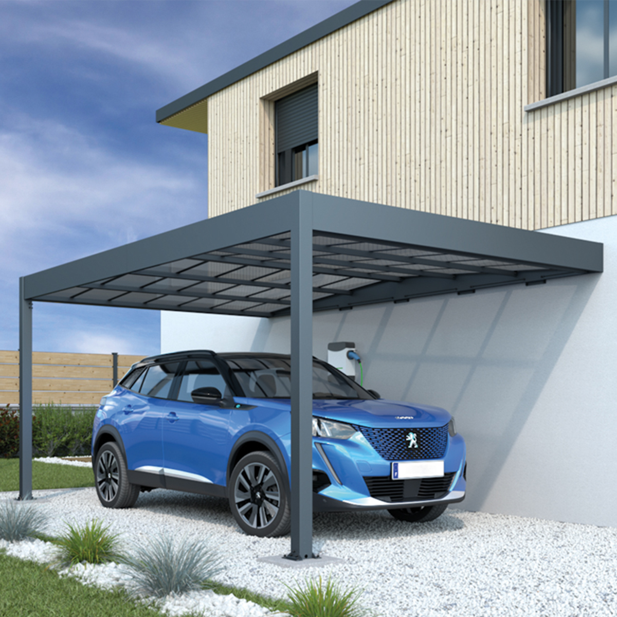 Trigano Jardin - Carport adossé aluminium Trigano - LIBECCIO WALL - 16 m² - Image 4
