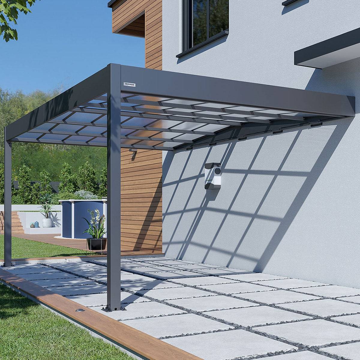 Trigano Jardin - Carport adossé aluminium Trigano - LIBECCIO WALL - 16 m² - Image 3