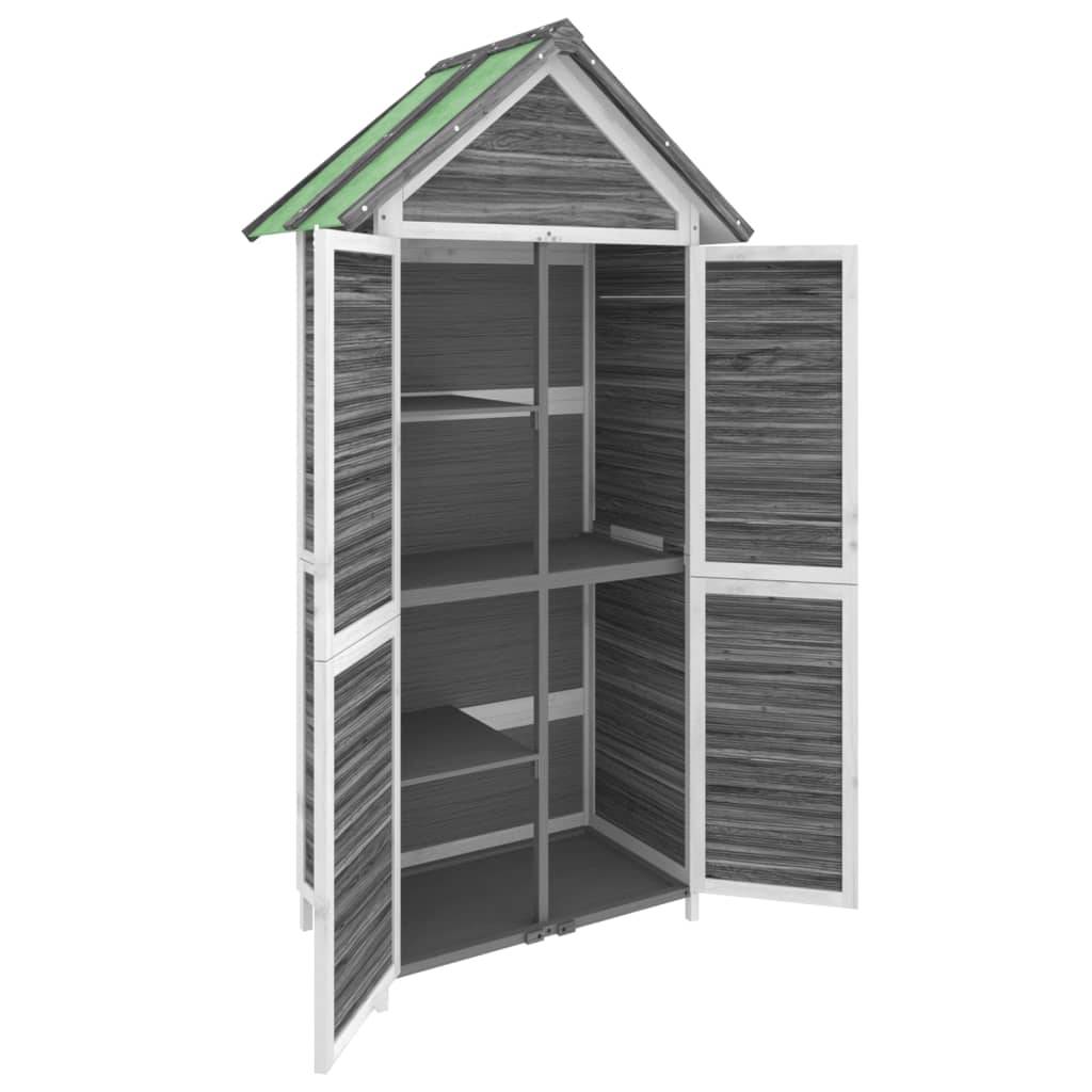 Abri à outils 0.47m² - Cabane à outils - Abri de jardin gris 89x52,5x175 cm bois massif pin MAISON CHIC - Image 5