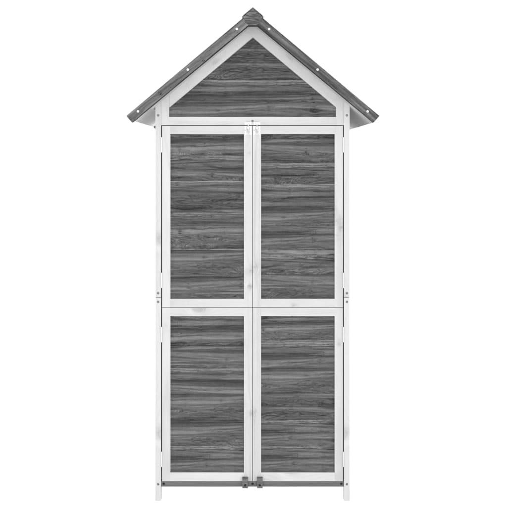 Abri à outils 0.47m² - Cabane à outils - Abri de jardin gris 89x52,5x175 cm bois massif pin MAISON CHIC - Image 4