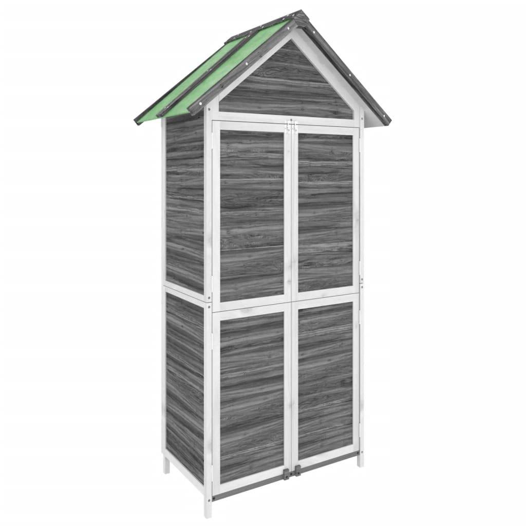 Abri à outils 0.47m² - Cabane à outils - Abri de jardin gris 89x52,5x175 cm bois massif pin MAISON CHIC - Image 1