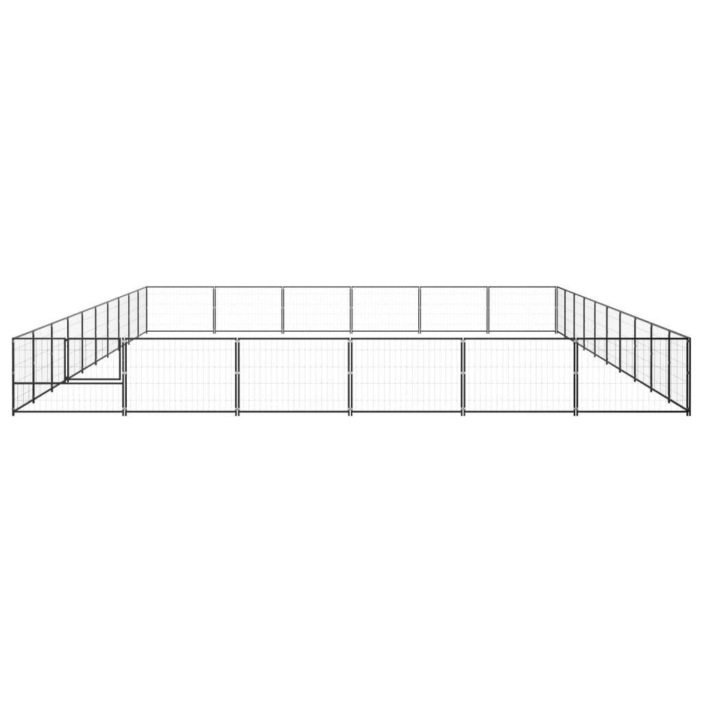 Helloshop26 - Chenil extérieur cage enclos parc animaux chien noir 60 m² acier - Image 4