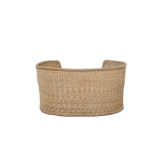 Panier ovale ATLAS pour chien et chat en jonc de mer coussin gris Beau Rivage - Image 6