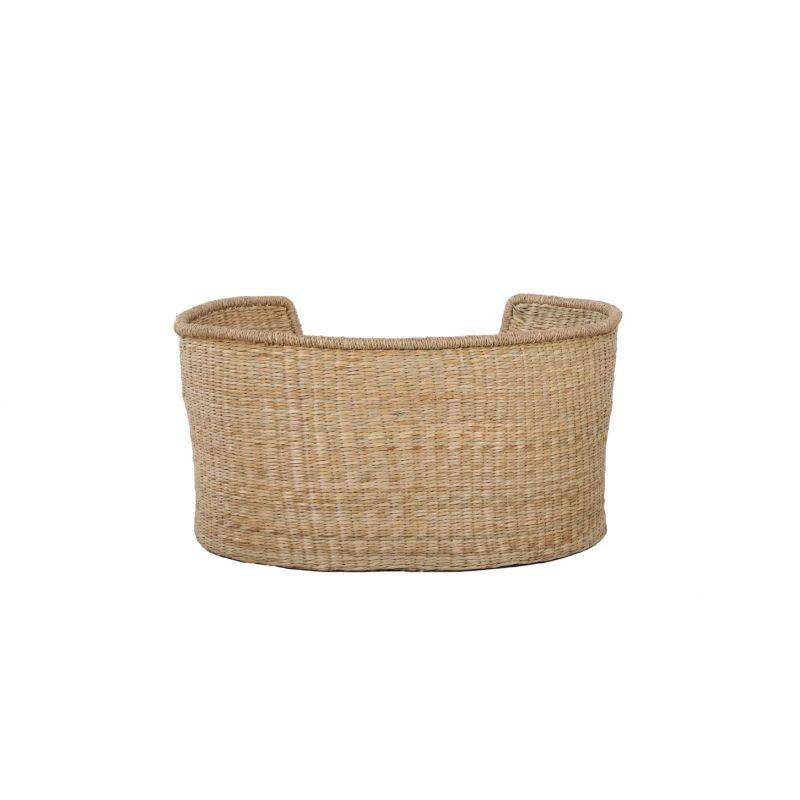 Panier ovale ATLAS pour chien et chat en jonc de mer coussin gris Beau Rivage - Image 6