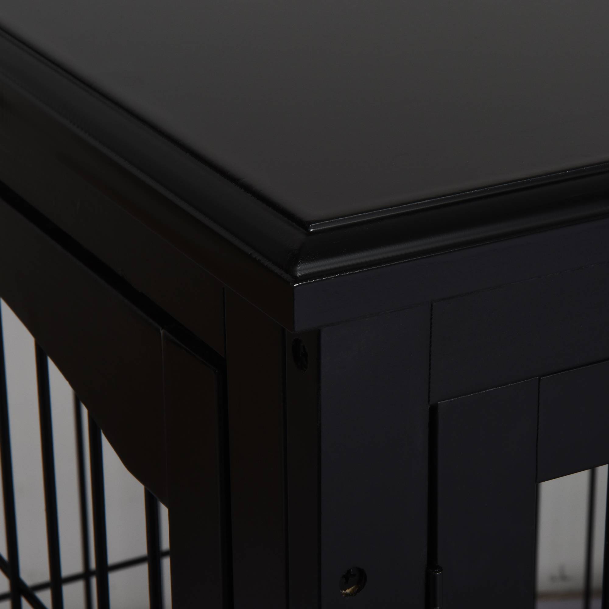 Cage chien intérieur Bois MDF Meuble décoratif 3 portes 81x58x66cm Noir - ComfortXL Outdoor Living - Image 10