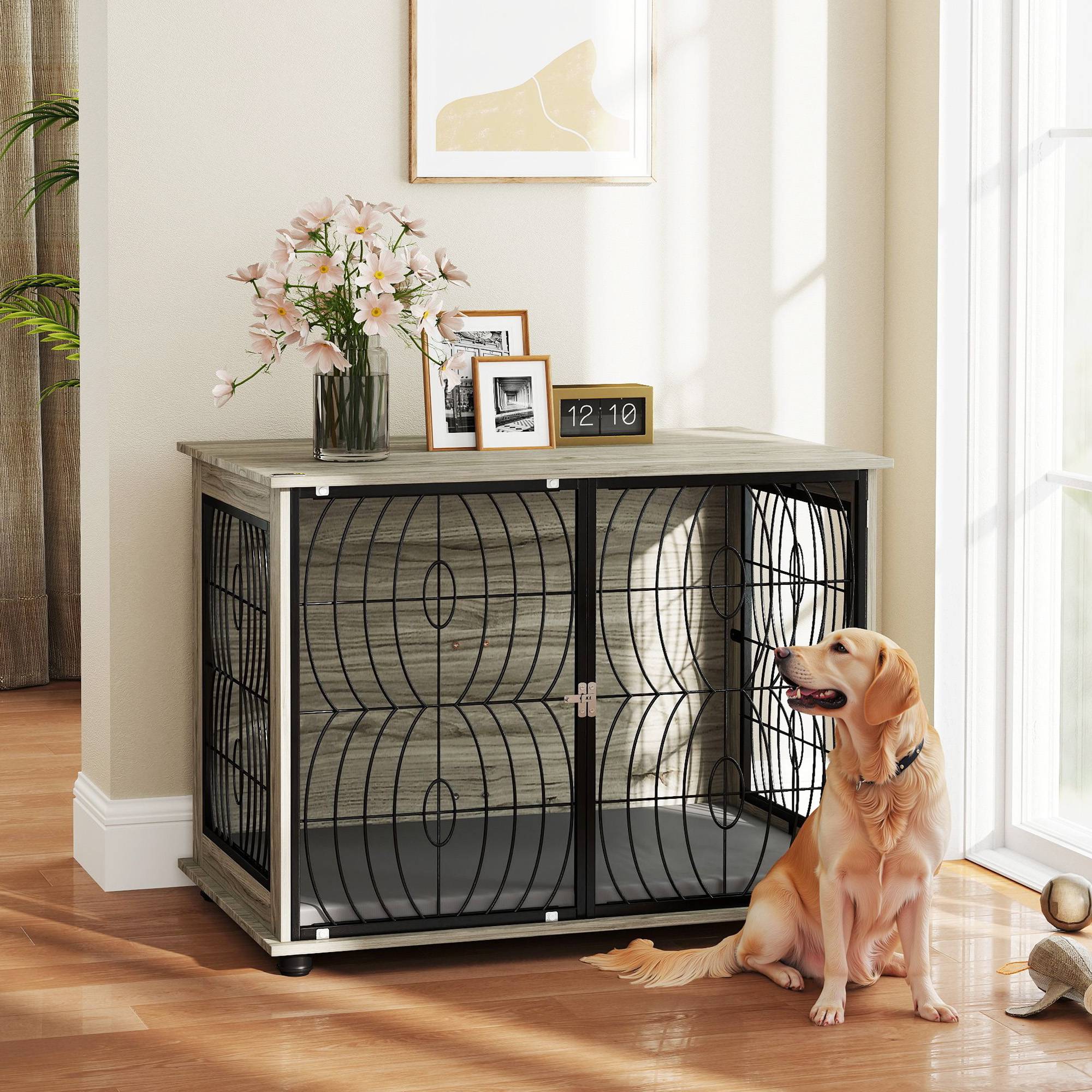 Caisse de séjour verrouillable pour grand chien, gris - Image 3