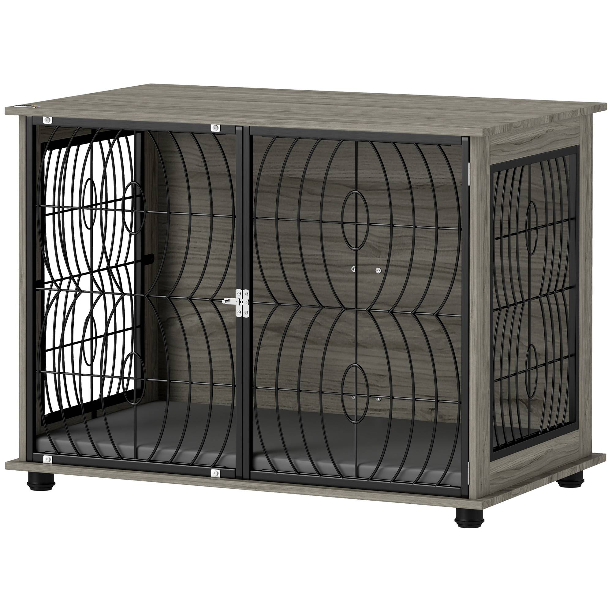 Caisse de séjour verrouillable pour grand chien, gris - Image 2