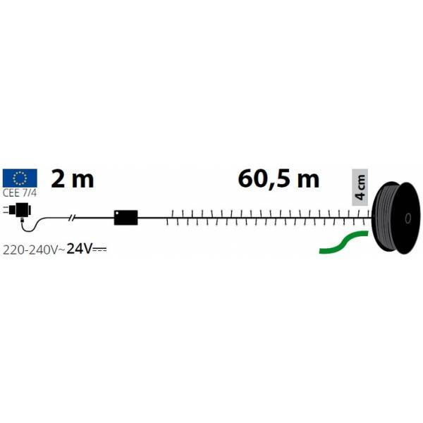 Lotti - Guirlande lumineuse extérieure 60,5M 1500 LED blanc chaud 8 jeux mémoire timer câble vert Lotti - Image 2