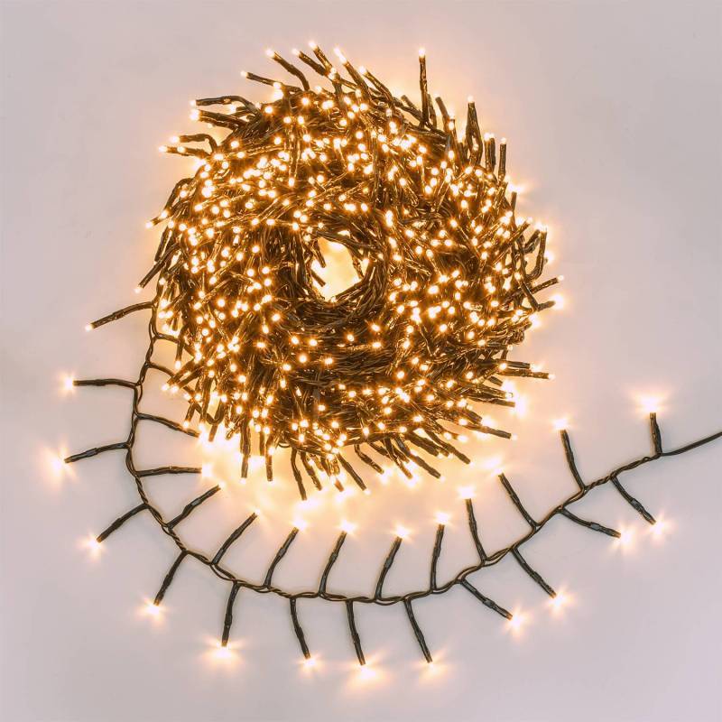 Lotti - Guirlande Min BOA cluster 20m 1000 LED blanc chaud lumière fixe+7 vitesses IP44