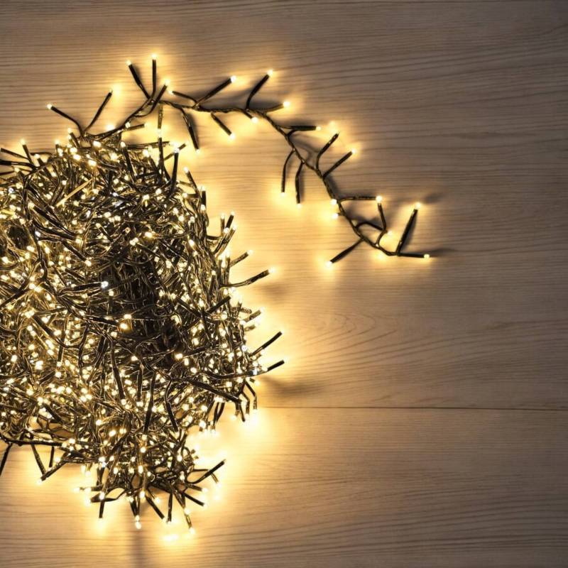 Lotti - Guirlande Min BOA cluster 20m 1000 LED blanc chaud lumière fixe+7 vitesses IP44 - Image 2