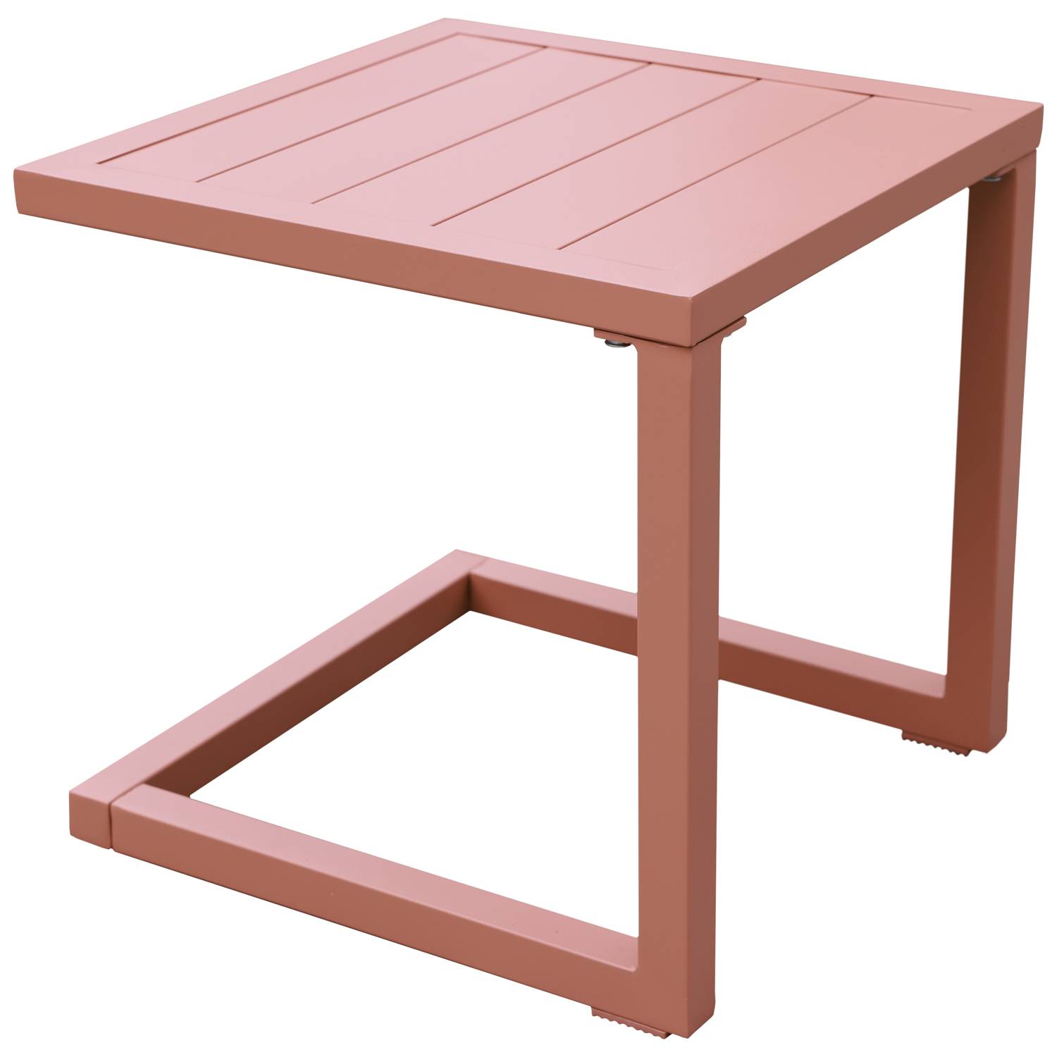 Table d'appoint BARBADOS en aluminium terracotta - HAPPY GARDEN - Image 1