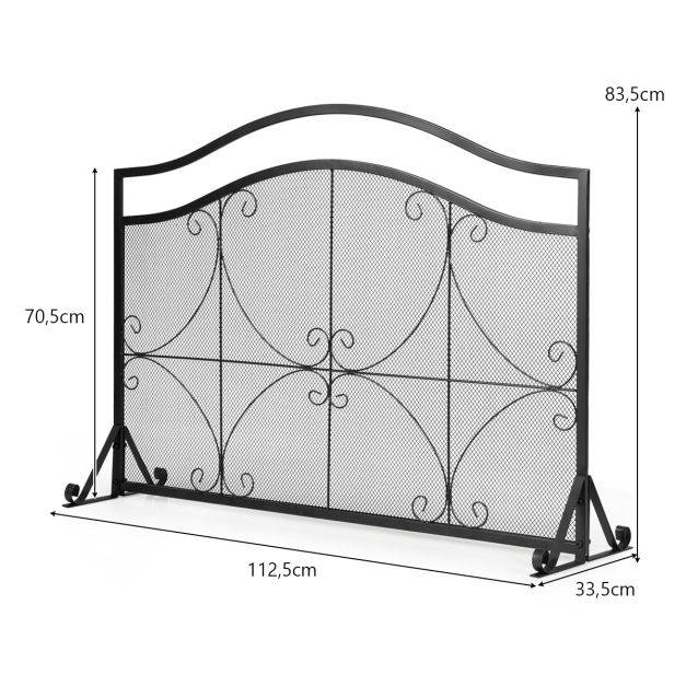 Helloshop26 - Pare-feu pour cheminée poêle 1 grand volets long 112 cm haut 83,5 cm en métal - Image 4