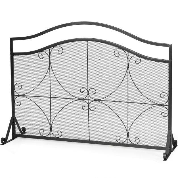 Helloshop26 - Pare-feu pour cheminée poêle 1 grand volets long 112 cm haut 83,5 cm en métal - Image 2
