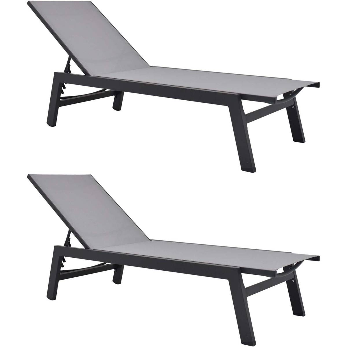 Givex - Bain de soleil en aluminium avec pied pliant Cesana (Lot de 2) - Image 1