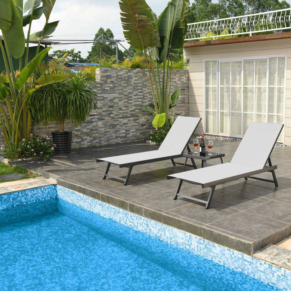 Givex - Bain de soleil en aluminium avec pied pliant Cesana (Lot de 2) - Image 2