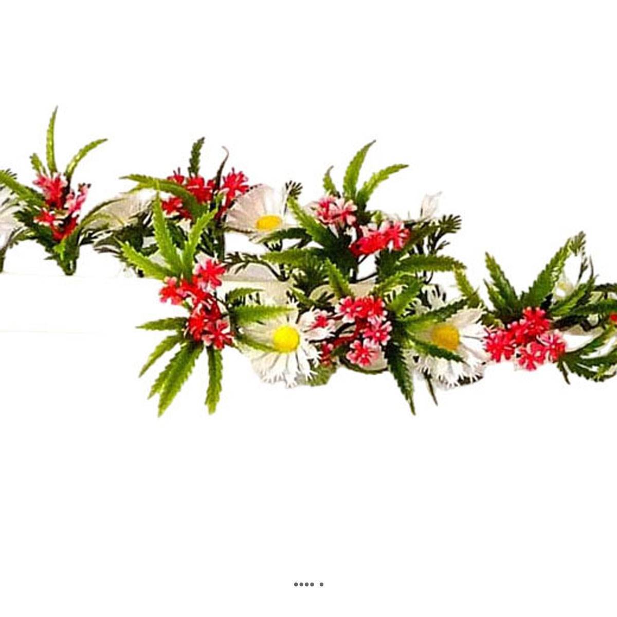 Artificielles - Barrette x12 séparateurs socle blanc L25cm fleur Passion marguerite PE - Image 3