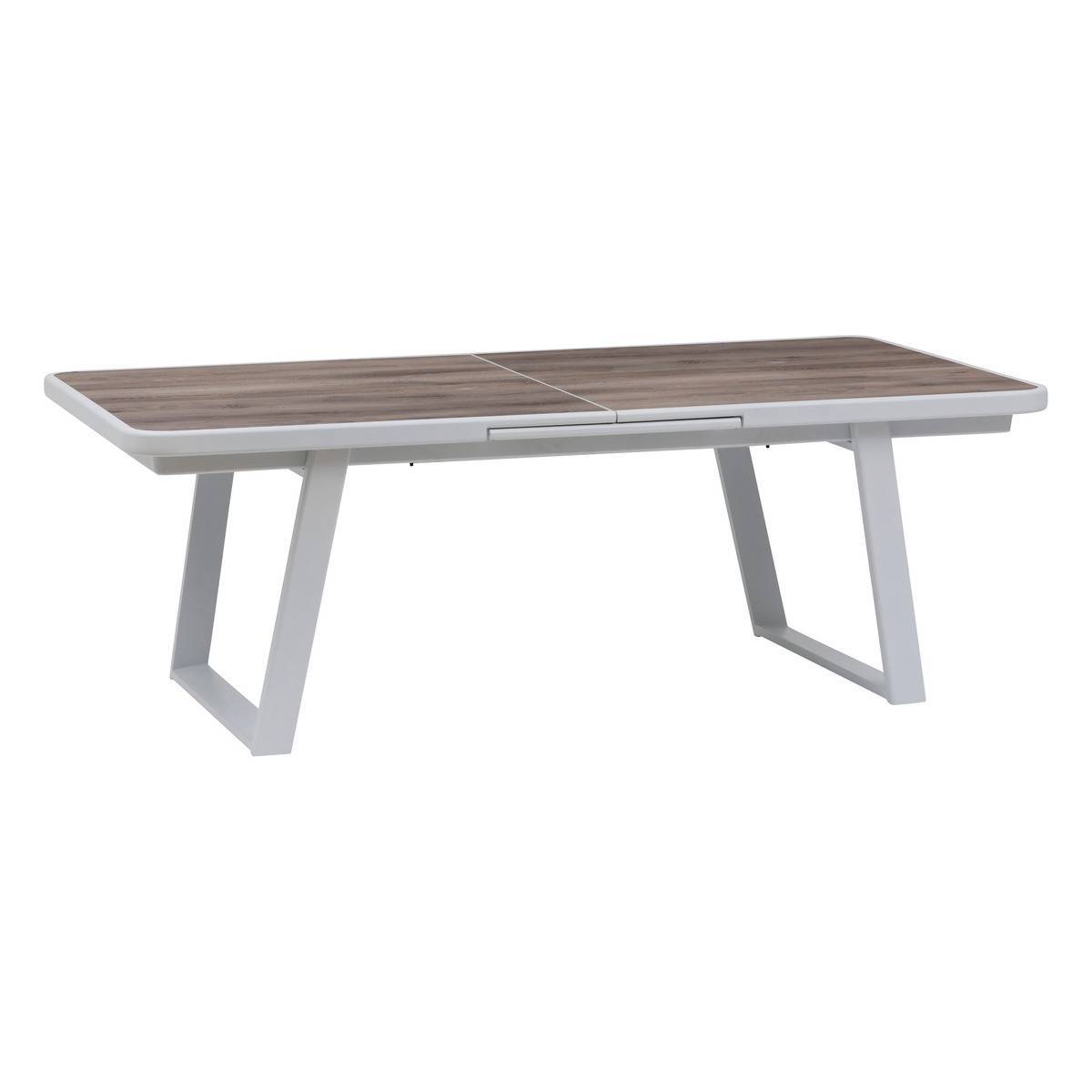 Hesperide - Table de jardin extensible "Unisson" pécan & blanc 10 places en aluminium traité époxy Hespéride - Image 2