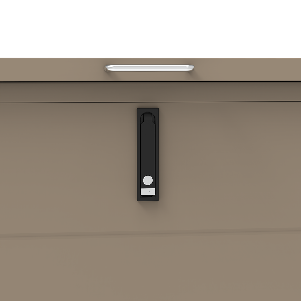Couleurs du monde - Coffre de jardin 460L taupe – rangement extérieur en métal avec ouverture assistée, idéal terrasse - Image 10
