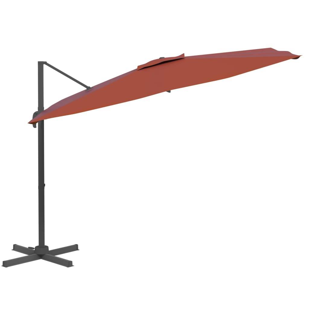 Helloshop26 - Parasol meuble de jardin cantilever à led 400 x 300 cm orange - Image 2