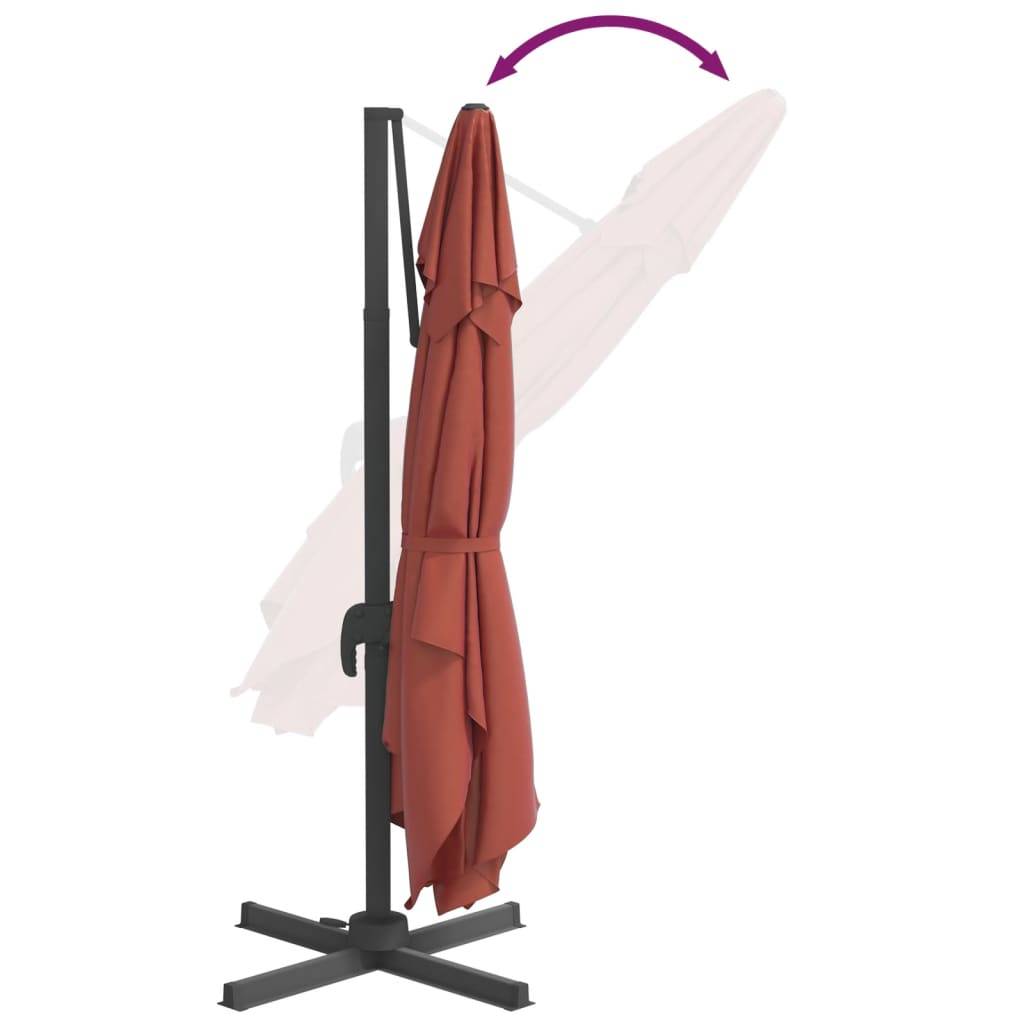 Helloshop26 - Parasol meuble de jardin cantilever à led 400 x 300 cm orange - Image 7