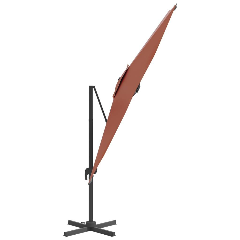 Helloshop26 - Parasol meuble de jardin cantilever à led 400 x 300 cm orange - Image 3