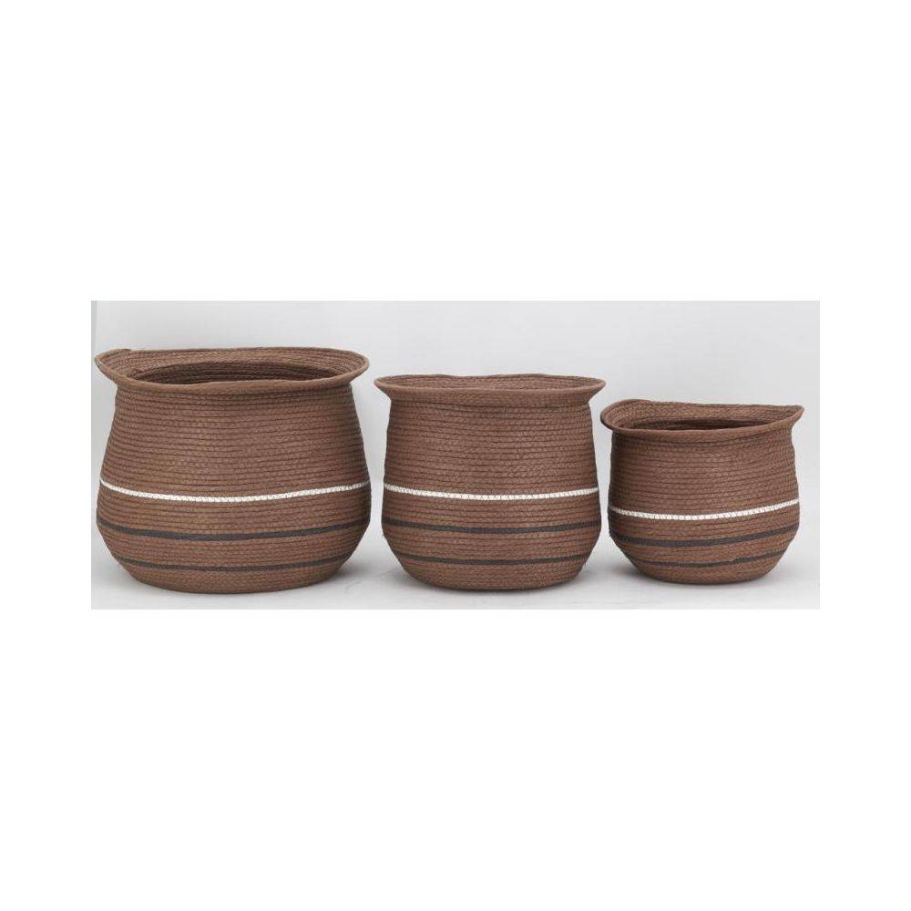 Aubry Gaspard - Cache-pots en jonc marron (lot de 3) - Image 4