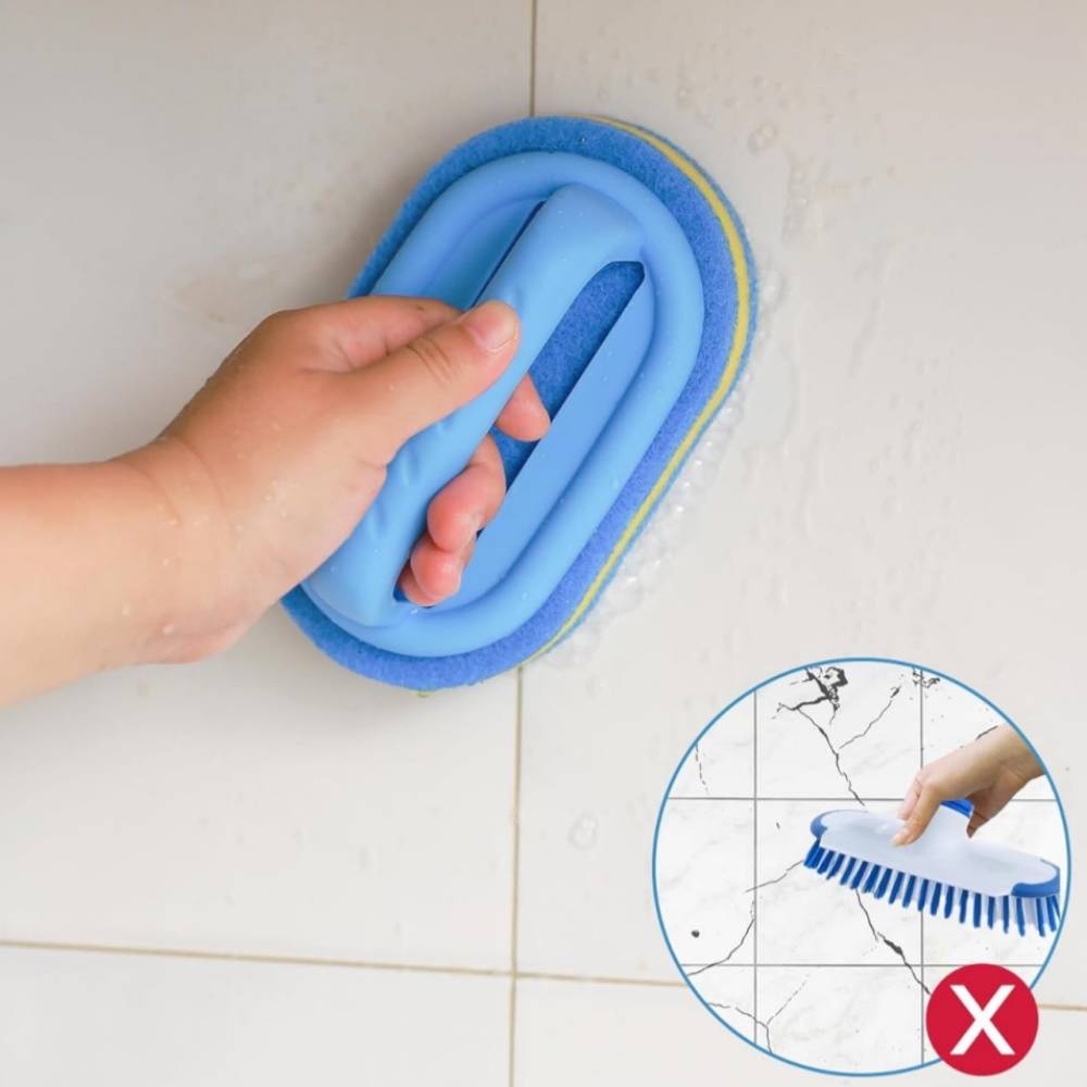 Brosse de Nettoyage à Éponge avec Manche, Brosse Ligne d’Eau Piscine pour Nettoyer Piscine Spa Baignoires Murs IntiMeg - Image 5