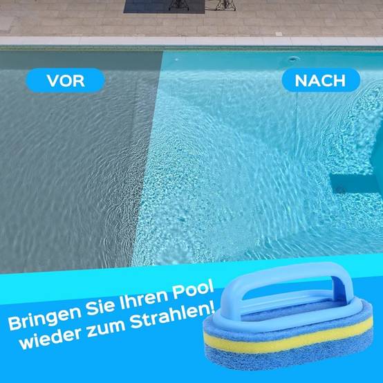 Brosse de Nettoyage à Éponge avec Manche, Brosse Ligne d’Eau Piscine pour Nettoyer Piscine Spa Baignoires Murs IntiMeg - Image 3
