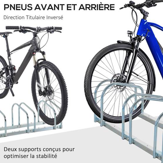 PANGIVO - Râtelier pour 5 vélos acier argent 145 x 33 x 27 cm - PANGIVO - Image 8
