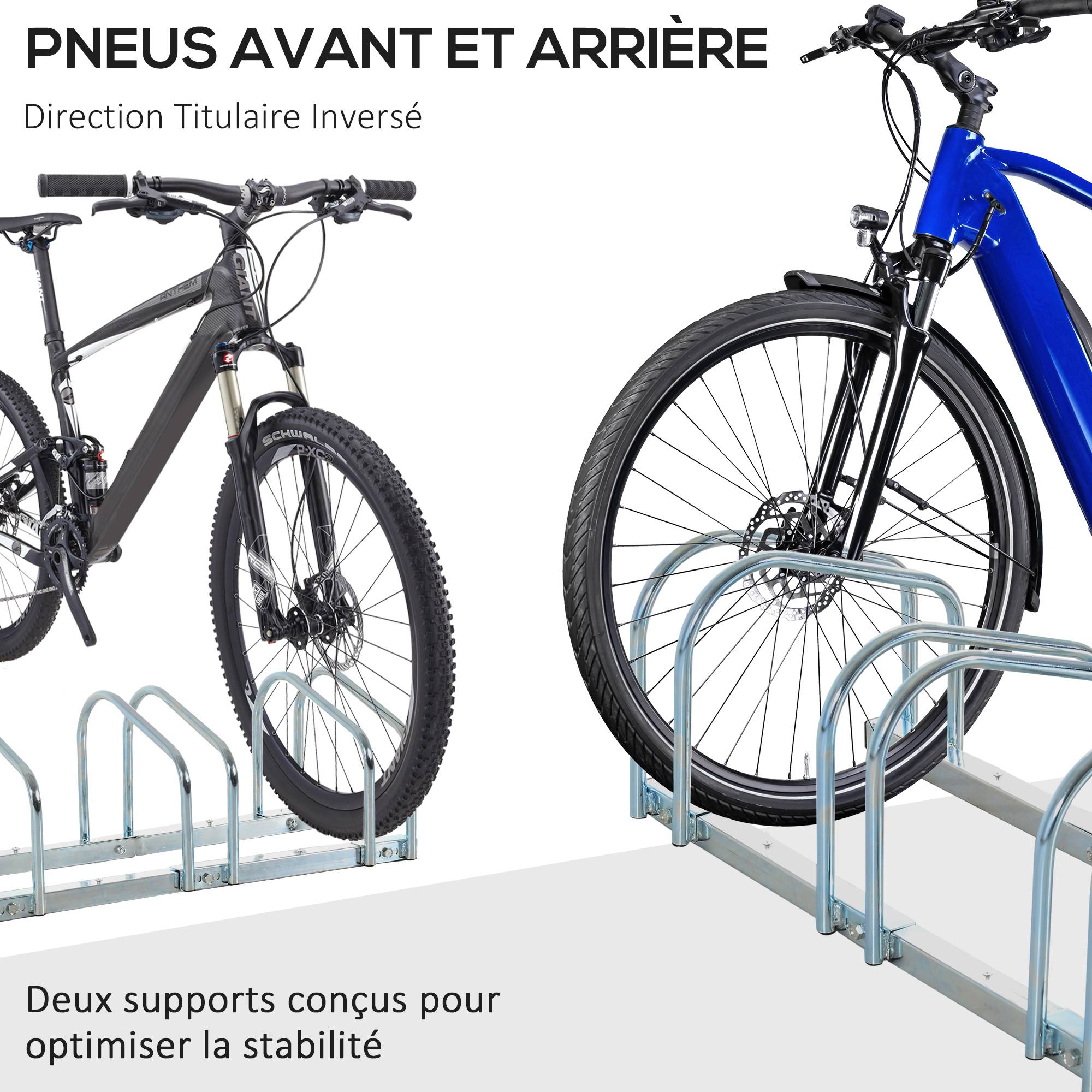 PANGIVO - Râtelier pour 5 vélos acier argent 145 x 33 x 27 cm - PANGIVO - Image 8