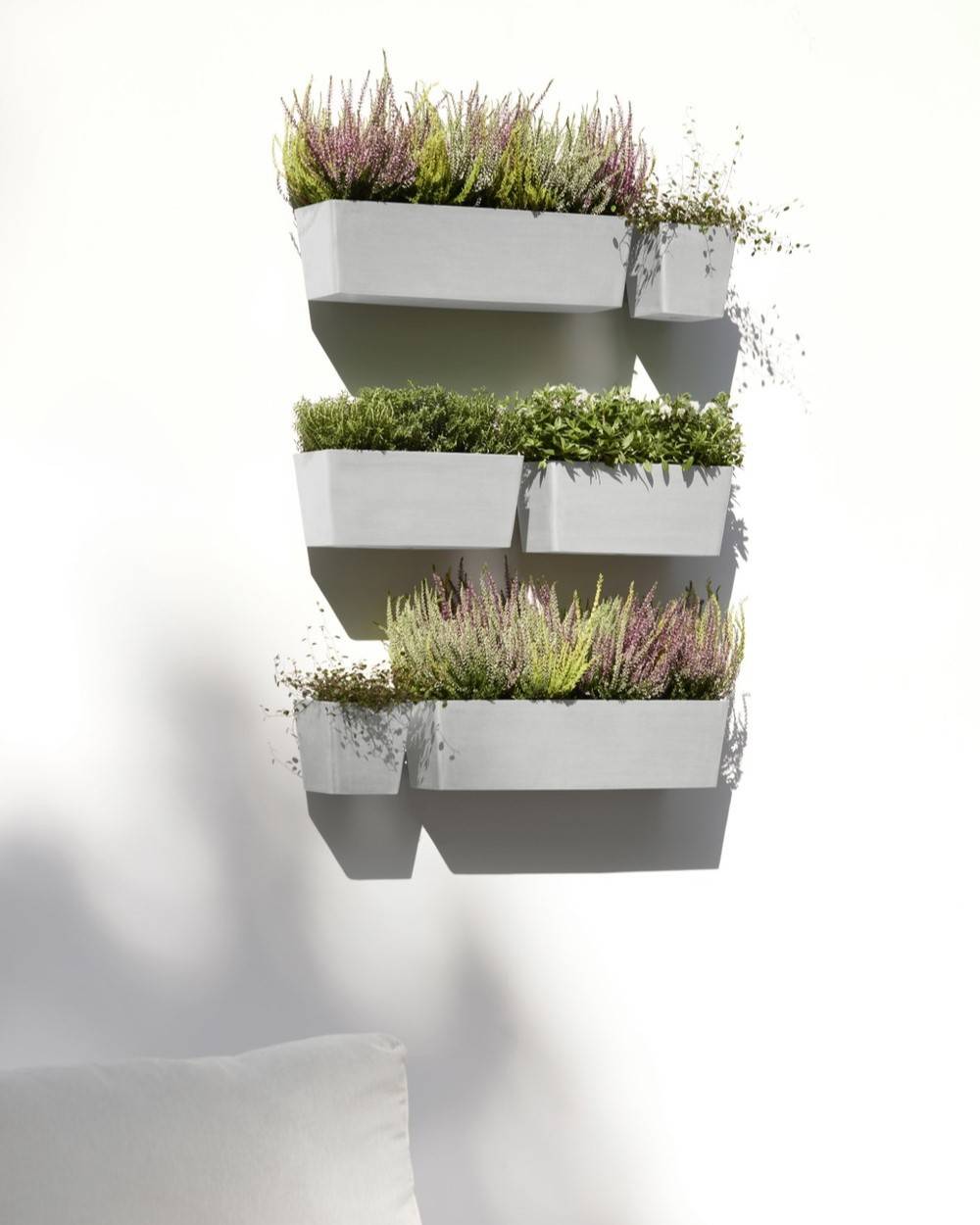 Ecopots - Pot suspension mural Manhattan Wall M Blanc Gris - 35 x 17,2 x H. 15 cm - 5,6 L ECOPOTS - Image 4