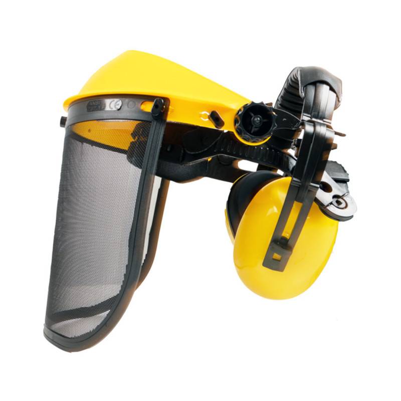 Casque Visière de protection grillagée avec casque anti-bruit - norme CE EN1731 - EN352 - Image 1