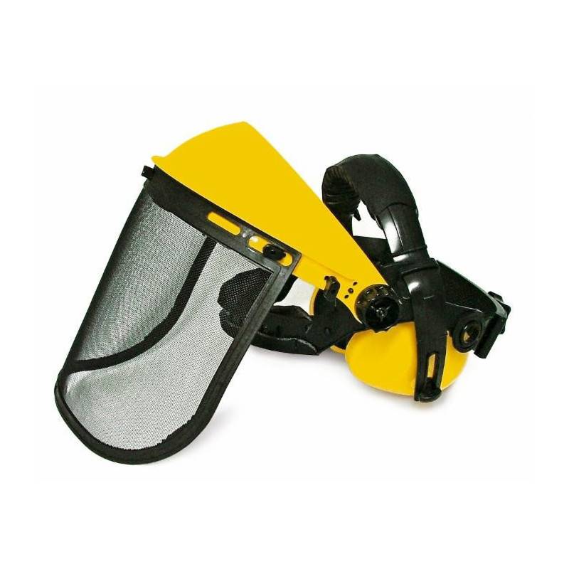 Casque Visière de protection grillagée avec casque anti-bruit - norme CE EN1731 - EN352 - Image 2