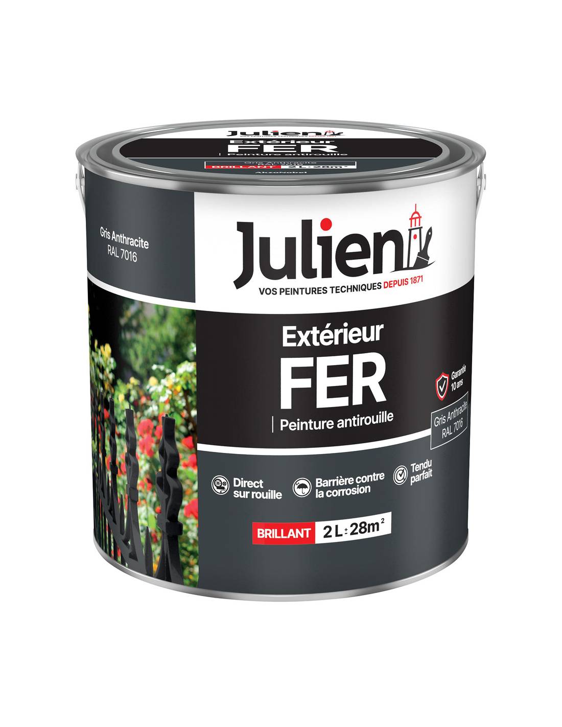 Julien - Peinture Extérieur Fer Antirouille 2l - Julien