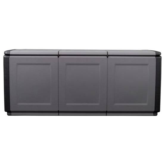 Coffre boîte meuble de jardin rangement 138 x 53 x 57 cm 330 litres gris foncé noir - Image 2