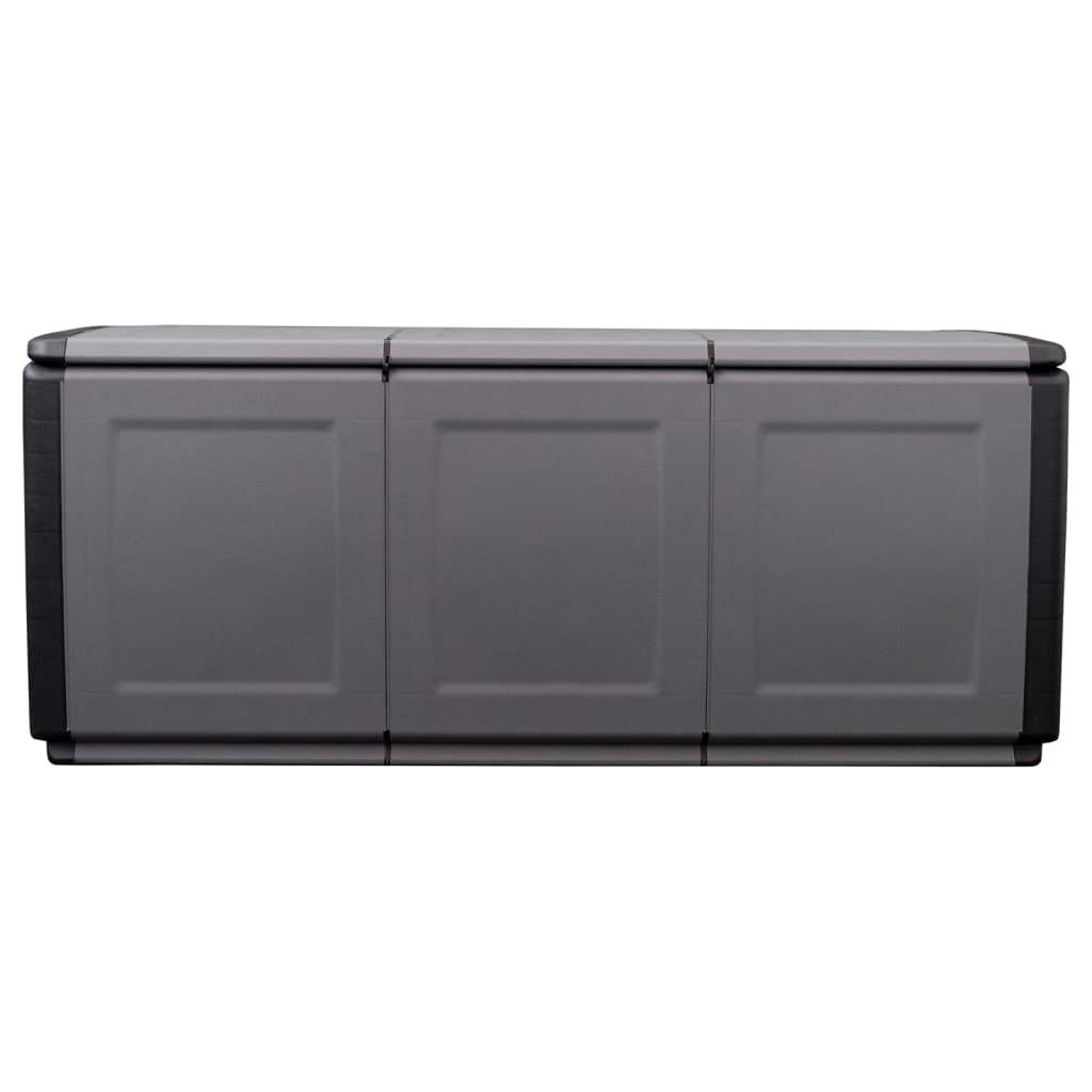 Coffre boîte meuble de jardin rangement 138 x 53 x 57 cm 330 litres gris foncé noir - Image 2