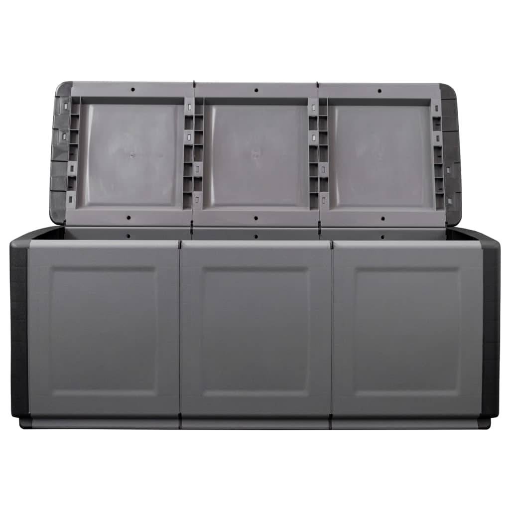 Coffre boîte meuble de jardin rangement 138 x 53 x 57 cm 330 litres gris foncé noir - Image 5