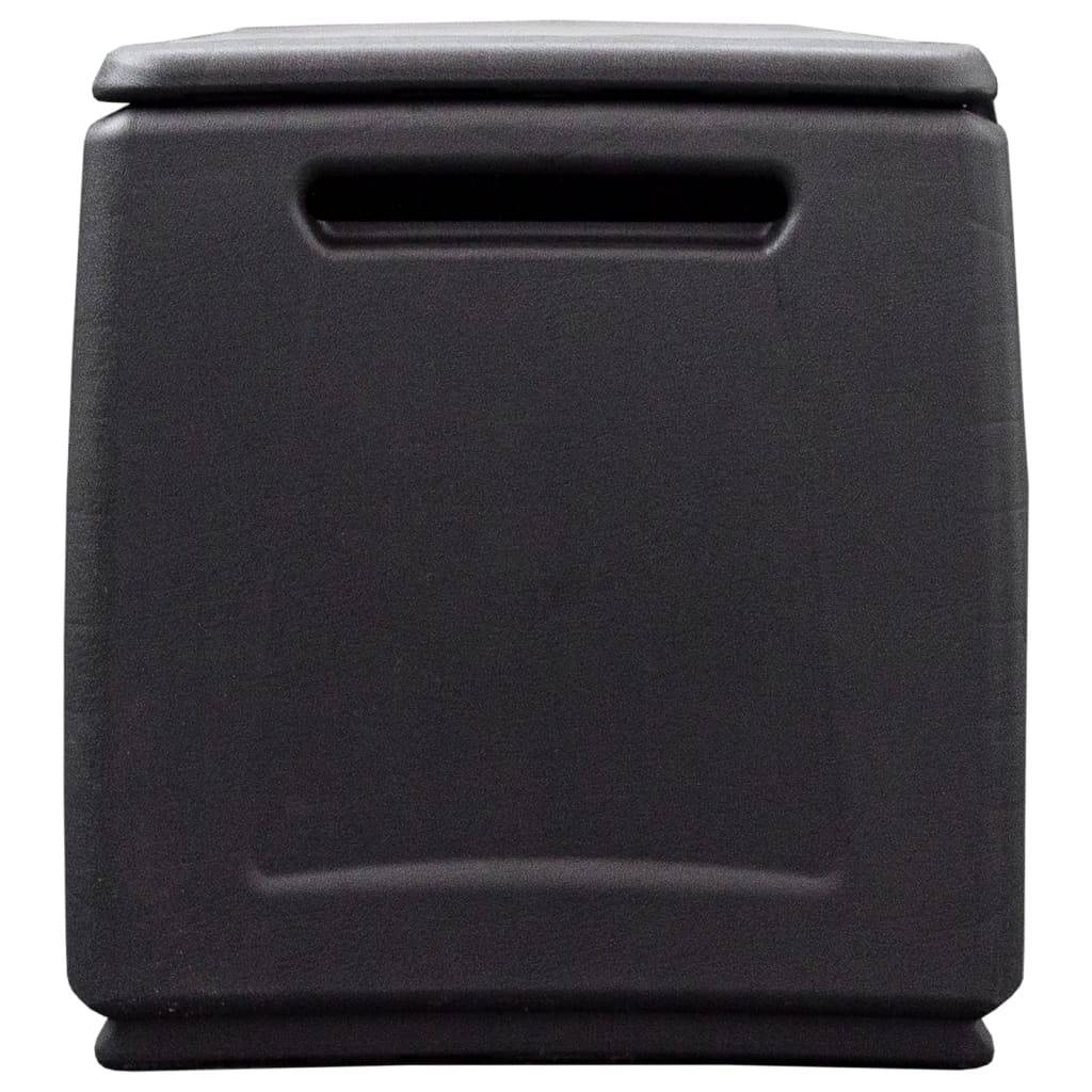 Coffre boîte meuble de jardin rangement 138 x 53 x 57 cm 330 litres gris foncé noir - Image 3