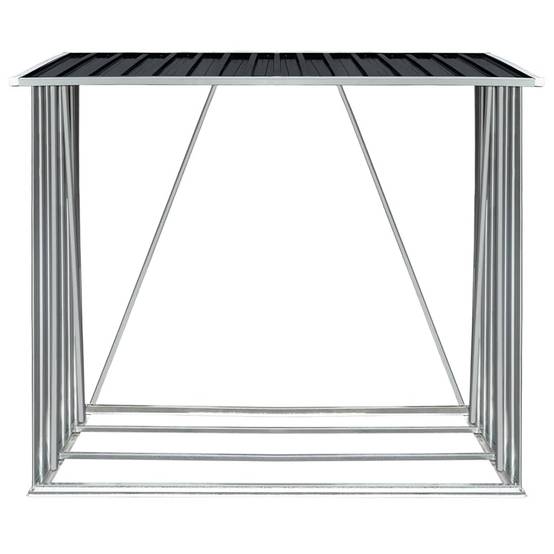Range-bûches Acier Galvanisé 2m³ Design Moderne 163x83x154cm Anthracite - ComfortXL Outdoor Living - Image 3
