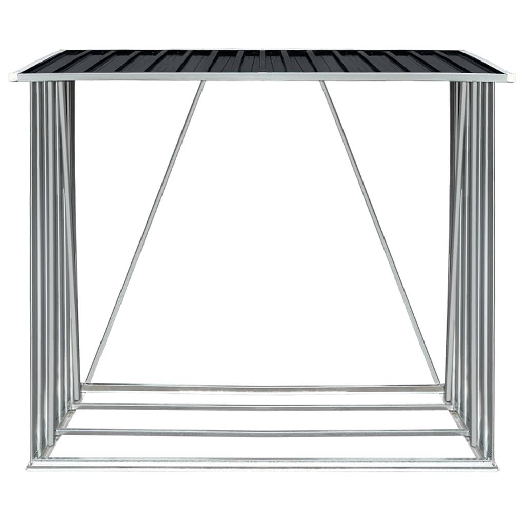 Range-bûches Acier Galvanisé 2m³ Design Moderne 163x83x154cm Anthracite - ComfortXL Outdoor Living - Image 3