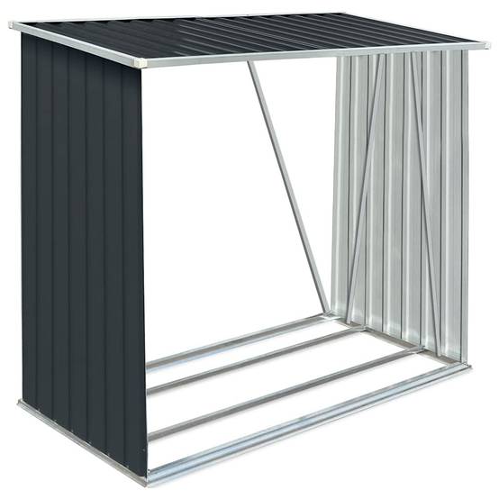 Range-bûches Acier Galvanisé 2m³ Design Moderne 163x83x154cm Anthracite - ComfortXL Outdoor Living - Image 2