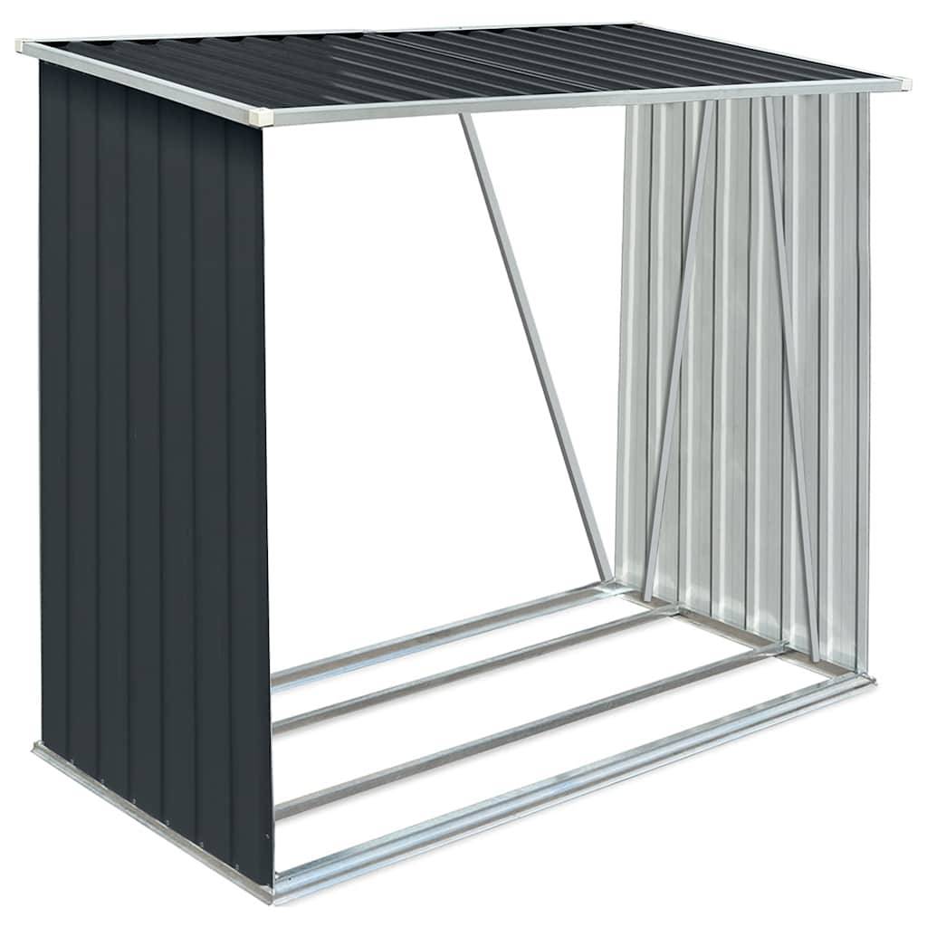 Range-bûches Acier Galvanisé 2m³ Design Moderne 163x83x154cm Anthracite - ComfortXL Outdoor Living - Image 2