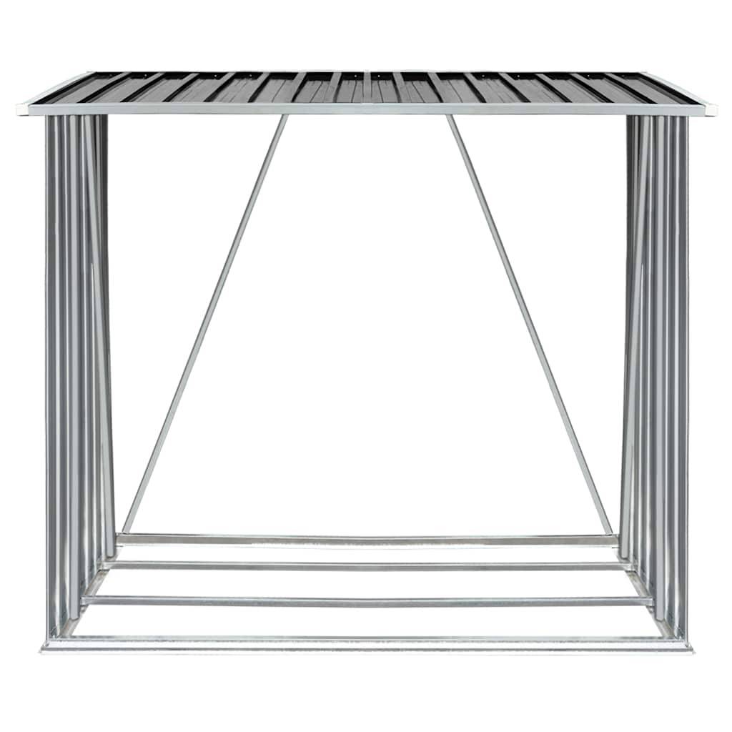 Range-bûches Acier Galvanisé 2m³ Design Moderne 163x83x154cm Anthracite - ComfortXL Outdoor Living - Image 5