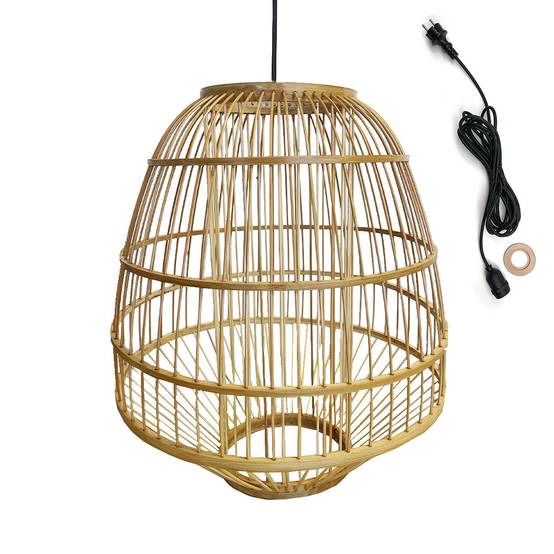 Lumisky - Suspension d'extérieur avec cable MYKONOS Beige Rotin 5m - Image 1